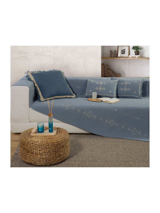Nef-Nef Двуместен диван с хвърчащи листа Figerald 180x250см. Синьо 035319