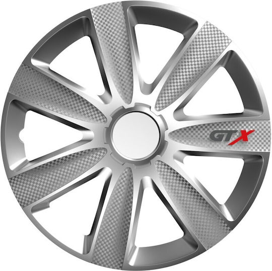 Wheel Covers Set Cridem Gtx Carbon 4pcs - Silver - 14''