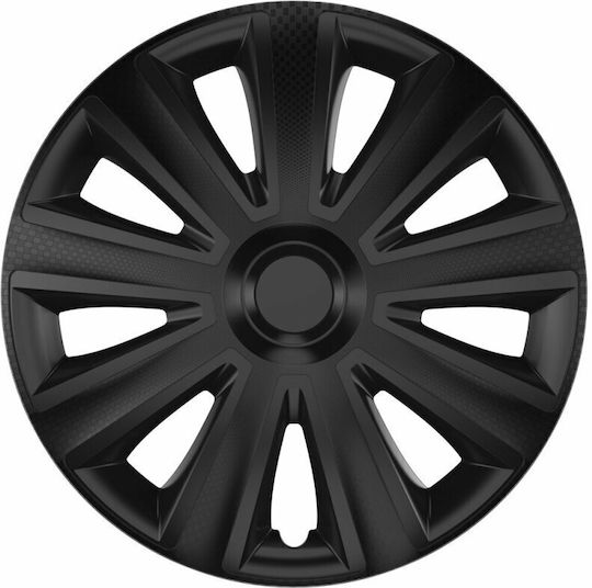 Set Capace De Roți Auto Cridem Aviator Carbon 4 Bucăți Negru 15''