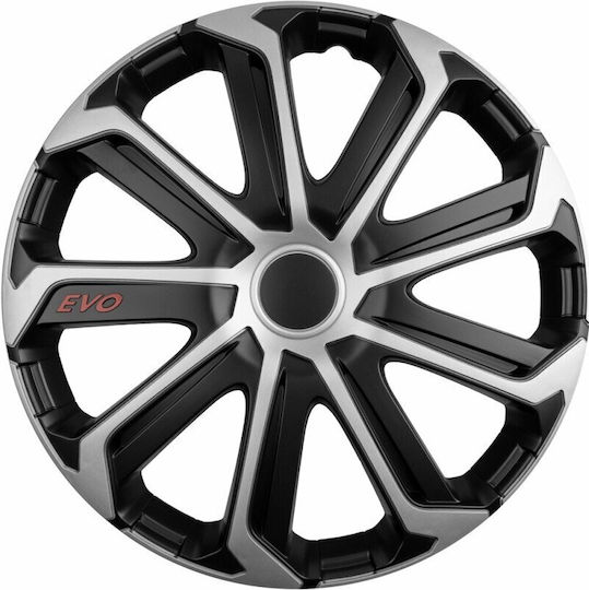 Set Capace De Roți Auto Cridem Evo 4 Bucăți Negru/Argintiu 16''