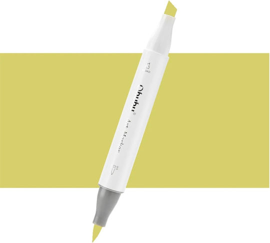 Ohuhu Honolulu Brush & Chisel Lemon Green G070 Drawing Marker 6mm Double Tip