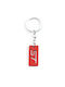 Keyring 'st' Metallic Square - Red - 1 piece - (1005002877490636-r)