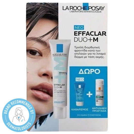 La Roche Posay Effaclar Duo+M Hautpflegeset für Feuchtigkeitsspendend & Gesichtsreinigung 3Stück