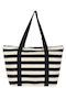 Aquablue Stroh Strandtasche Schwarz