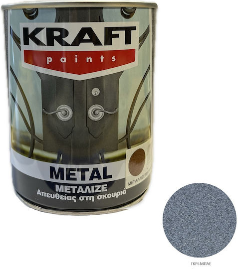 Kraft Βερνικόχρωμα Αντισκωριακό Διαλύτου 0.75lt Γκρι-μπλε Μεταλιζέ Ματ