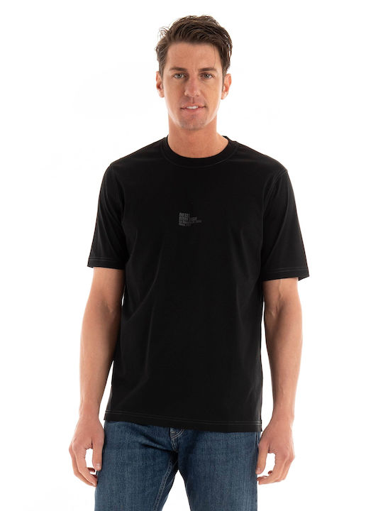 Diesel T-shirt Bărbătesc cu Mânecă Scurtă Negru