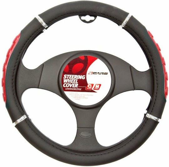 Husă de volan sport - Ø 37-39 Cm- negru/roșu