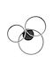Heronia Ceiling Mount Light 52cm Black with Integrated LED