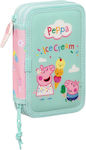 Backpack for Pencils Peppa Pig Ice Cream Pink Mint 12.5 X 19.5 X 4 Cm (28 pieces)