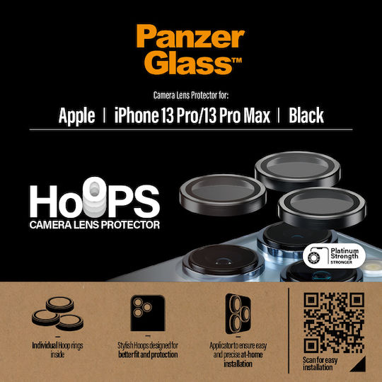 PanzerGlass Hoops Προστασία Κάμερας Tempered Glass Μαύρο για το iPhone 13 Pro / 13 Pro Max