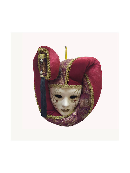 Masca Diakosm. Venetian Red/Gold Ceramic 17x5x19cm 100-54-11586
