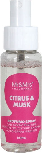 Mr & Mrs Fragrance Car Air Freshener Spray Lemon / Orange / Sandalwood 50ml