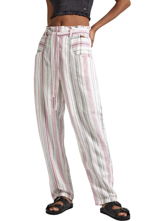 Damen Leinen Hose Weiß