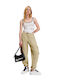 Karl Lagerfeld Women's Fabric Cargo Trousers Beige