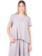 Collectiva Noir Damen Bluse Kurzärmelig Gray