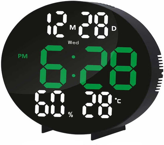 Digitale Kunststoff Wanduhr Schwarz 26x3.5cm