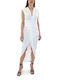 Zoya Midi Φόρεμα για Γάμο / Βάπτιση με Τούλι Λευκό