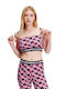 Karl Lagerfeld Women's Athletic Crop Top Pink