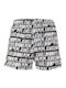 Logo Men's Swimwear Bermuda Black with Patterns