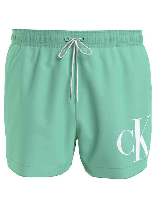 Calvin Klein Drawstring Men's Swimwear Shorts Green Camo