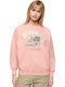 Superdry Travel Souvenir Sweatshirt pentru femei W2012101a-9qs (9qs/peach Pink Marl)