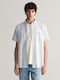 Short-sleeved Cotton Shirt Checked Light Blue