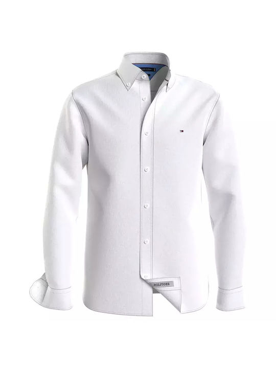 Tommy Hilfiger Herrenhemd Langärmelig Leinen White