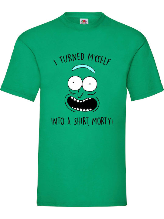 Tricou verde Rick And Morty Original Fruit Of The Loom 100% bumbac No21