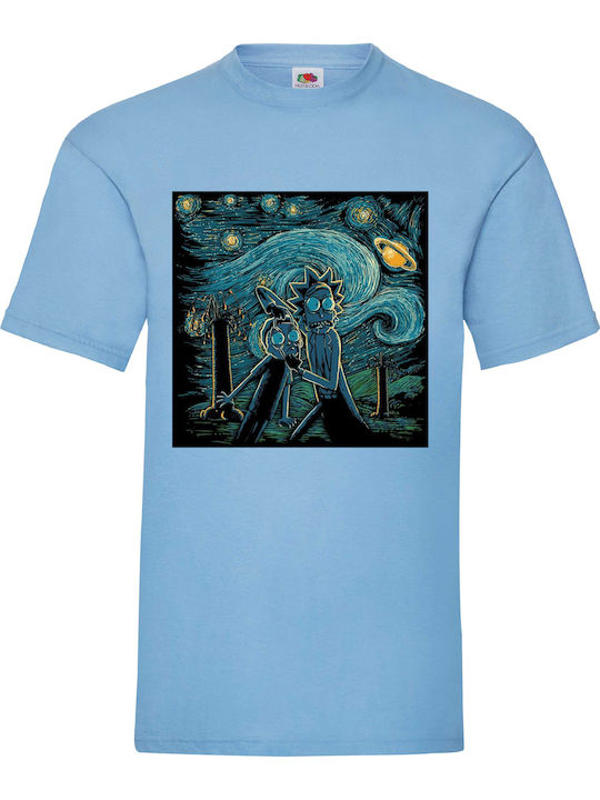 Tricou albastru Rick And Morty Van Gogh Origina...