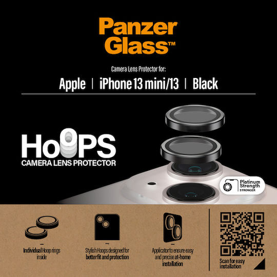 PanzerGlass Hoops Προστασία Κάμερας Tempered Glass Μαύρο για το iPhone 13 / 13 mini