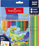 Faber Castell - Wooden Grip Crayons 18+6 pcs, Dinosaur 201546