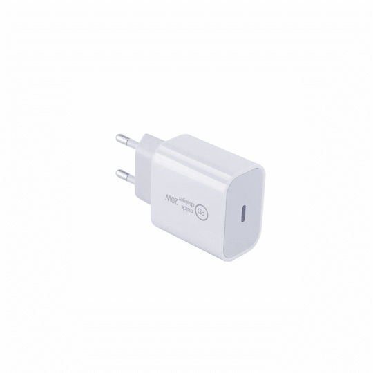 Sunshine Зарядно без кабел с USB-C порт 20W Quick Charge 3.0 / SuperCharge Бял