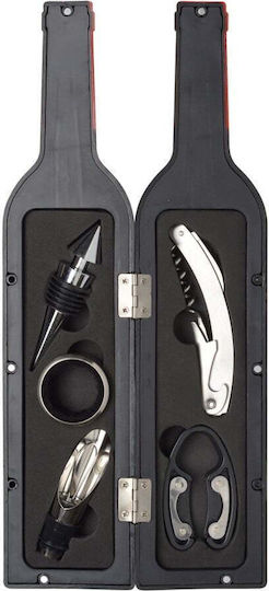 Set Of 6 Wine Accessories, Zola®, Glass-shaped, Black, 32.5x7x1.7 Cm