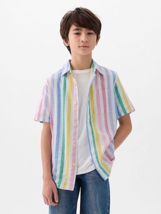 Kids Striped Shirt Short Sleeve multi color stripe