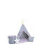Elis Design Παιδική Σκηνή Σετ Με Μαξιλάρια & Καλαθάκι Gray Pink