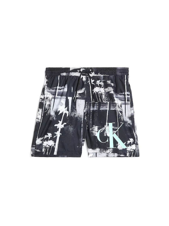 Calvin Klein Palm tree Kids Swimwear Swim Shorts Black