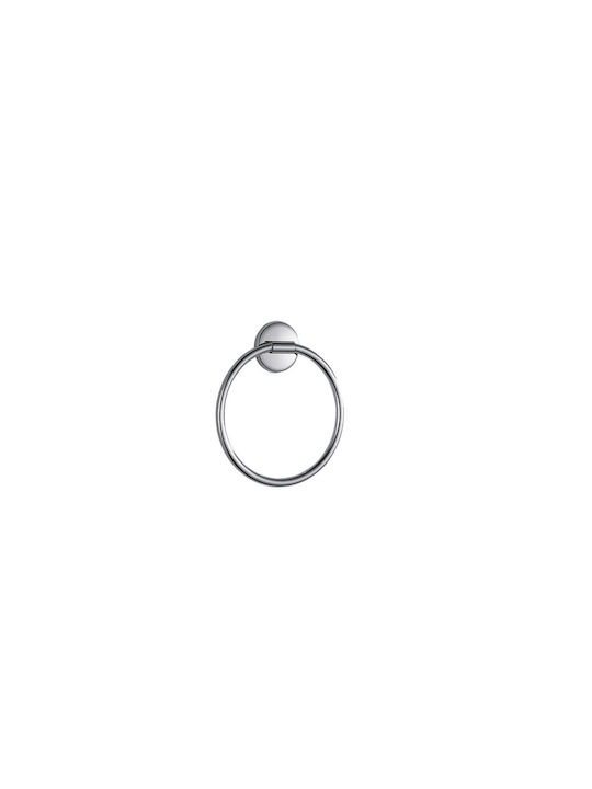 Single Wall-Mounted Bathroom Ring Silver