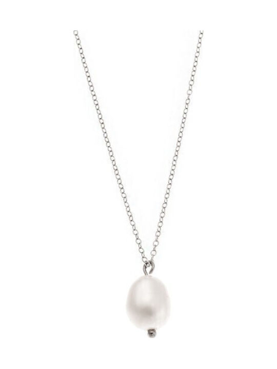 Senza Necklace from Silver with Pearls