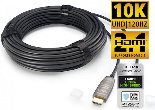 Inakustik HDMI 2.1 Ultra High Speed 48Gbps 4K 120Hz HDR VRR Cable HDMI male - HDMI male 20m Μαύρο