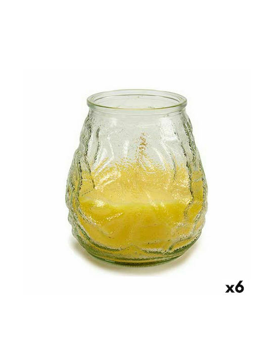 Scented Candle Yellow Transparent Citronella 9 X 9,5 X 9 Cm (x6)