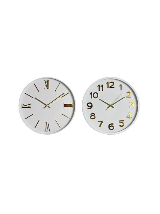 Wanduhr Home Esprit Weiß Gold Pvc Wanduhr 30 X 4 X 30 Cm (x2)