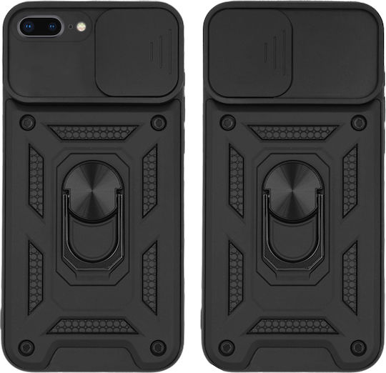 Sonique Silicone Plastic Back Cover Black for iPhone 8/7 Plus