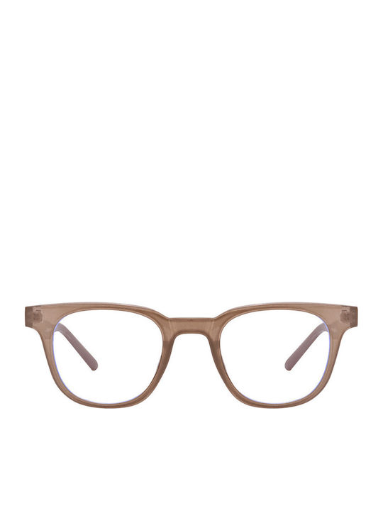 Degra Unisex Sonnenbrillen mit Braunen Hölzernen Rahmen und Hellblauen Gläsern AB2347-02