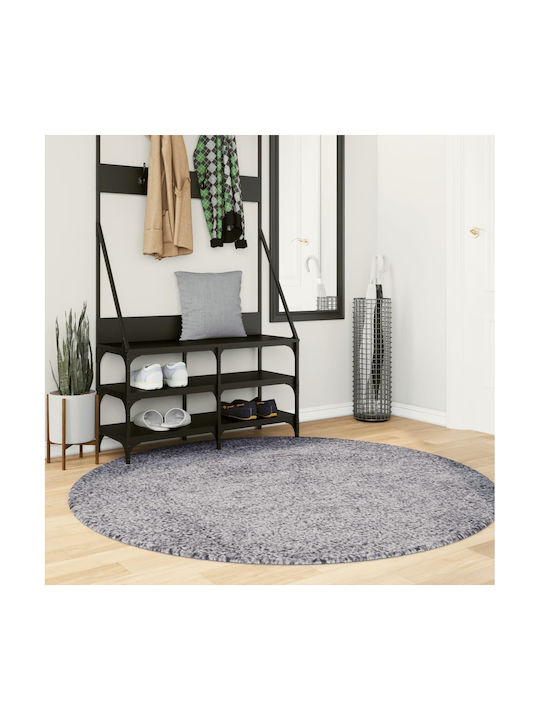 vidaXL Rug Round Shaggy Blue