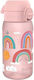 Ion8 Kids Water Bottle Plastic Non Spill Pink 350ml