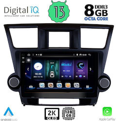 Digital IQ Car-Audiosystem für Toyota Highlander 2008-2015 (Bluetooth/USB/AUX/WiFi/GPS/Apple-Carplay/Android-Auto) mit Touchscreen 10"