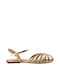 Envie Shoes Damen Flache Sandalen in Gold Farbe