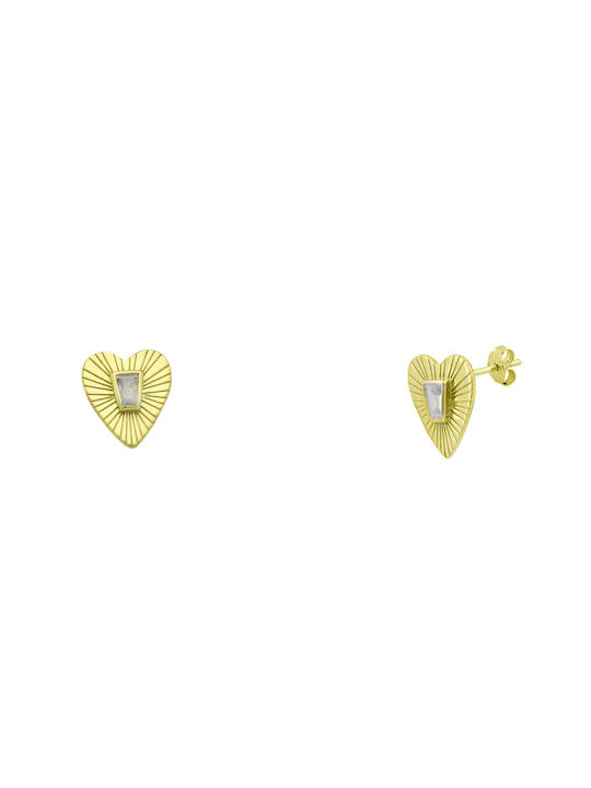 Silver Gold Plated Earrings Hearts 925