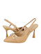 Groen Leder Pumps mit hohem Absatz Beige