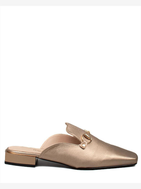 Wall Street Flat Mules Gold